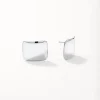 Hot Square Dome Stud Earrings in Silver 925 Sterling Silver | Earrings