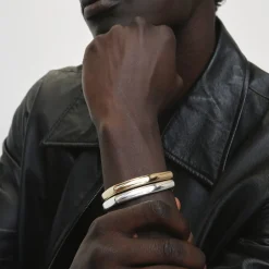 Fashion Square Edge Bangle in Gold Gifts For Him | 18k Fine Gold Plated