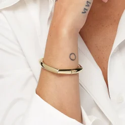 Fashion Square Edge Bangle in Gold Gifts For Him | 18k Fine Gold Plated