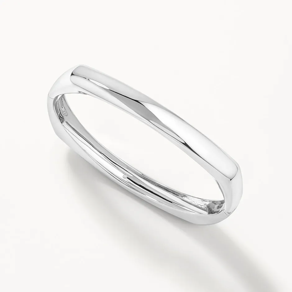 New Square Edge Bangle in Silver Gifts For Him | 925 Sterling Silver