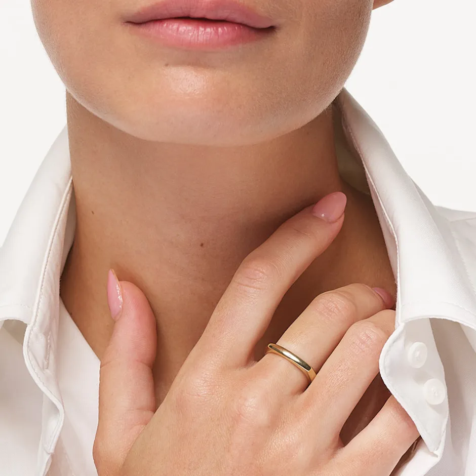 Outlet Square Edge Ring in Gold Gifts For Him | 18k Fine Gold Plated