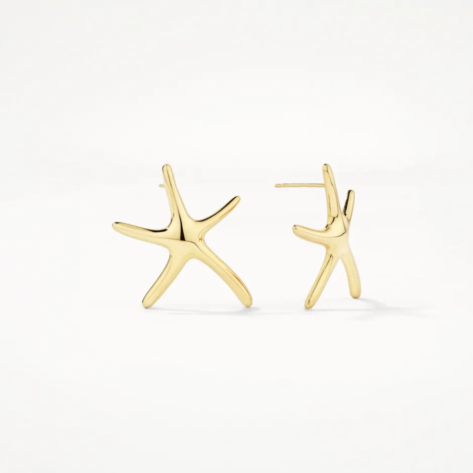 Online Starfish Stud Earrings in Gold Symbolic Jewellery | 18k Fine Gold Plated