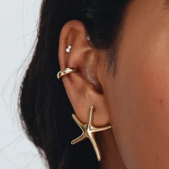 Online Starfish Stud Earrings in Gold Symbolic Jewellery | 18k Fine Gold Plated