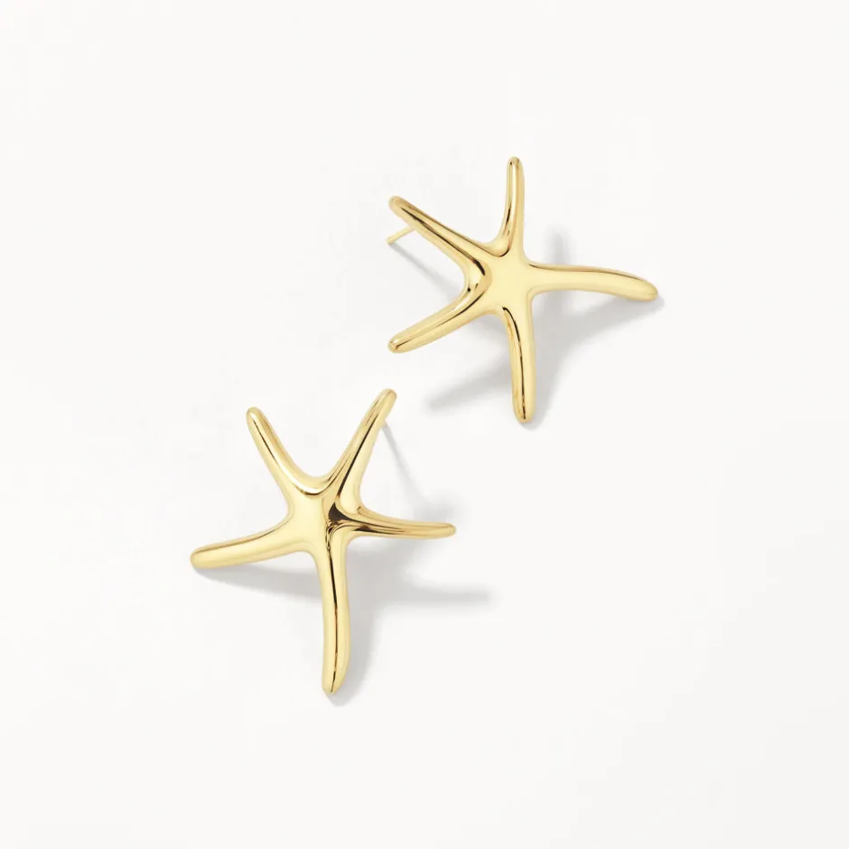 Online Starfish Stud Earrings in Gold Symbolic Jewellery | 18k Fine Gold Plated