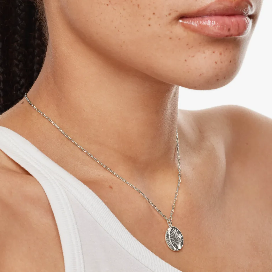 Sale Sun And Moon Pendant Necklace in Silver Gifts For Her | 925 Sterling Silver