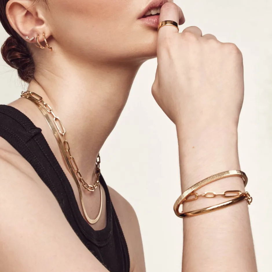 Online Textured Bangle in Gold Gifts For Him | 18k Fine Gold Plated