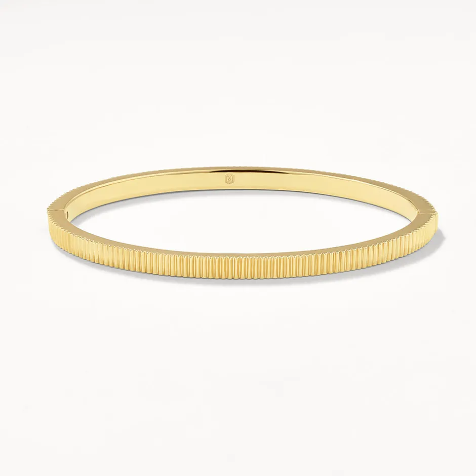Online Textured Bangle in Gold Gifts For Him | 18k Fine Gold Plated