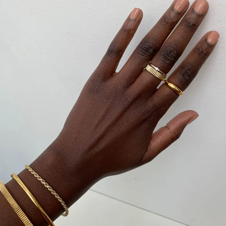 Online Textured Bangle in Gold Gifts For Him | 18k Fine Gold Plated