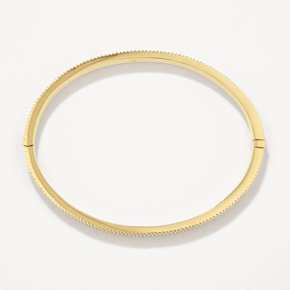 Online Textured Bangle in Gold Gifts For Him | 18k Fine Gold Plated