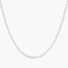 New Thin Flat Curb Chain Necklace in Silver Gifts For Him | 925 Sterling Silver