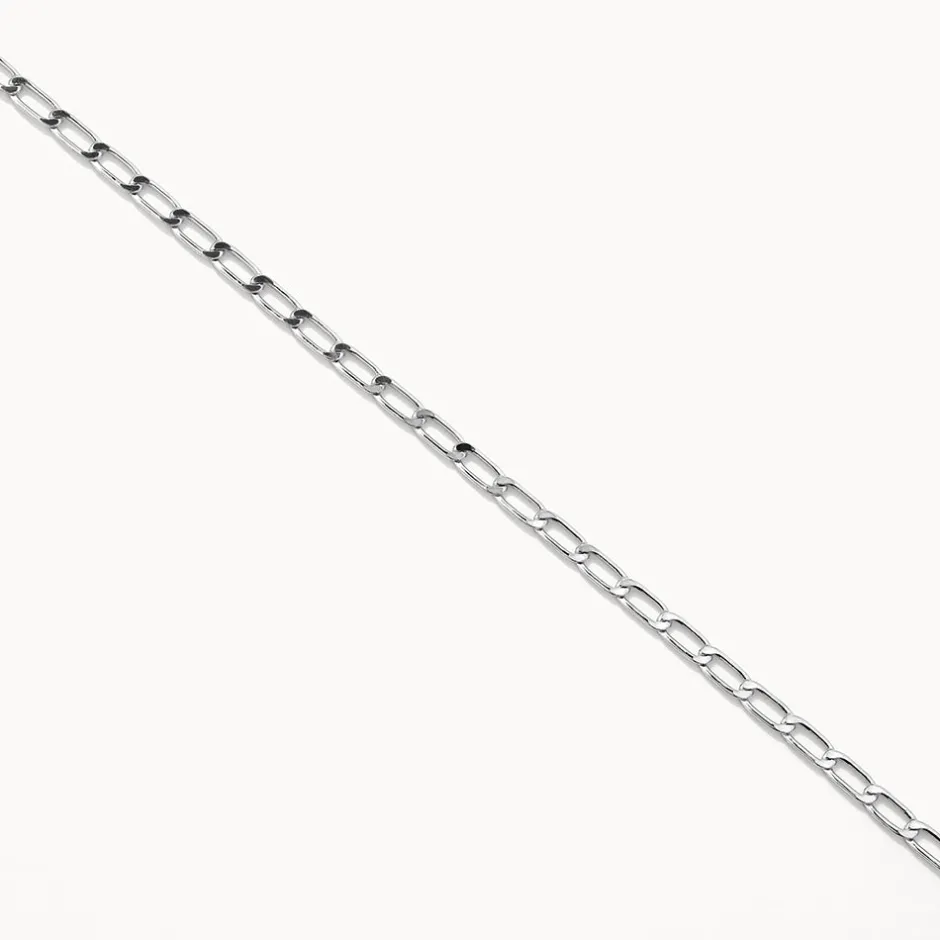New Thin Flat Curb Chain Necklace in Silver Gifts For Him | 925 Sterling Silver