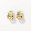 Hot Trio Knot Doorknocker Earrings in Gold 18k Fine Gold Plated | Earrings