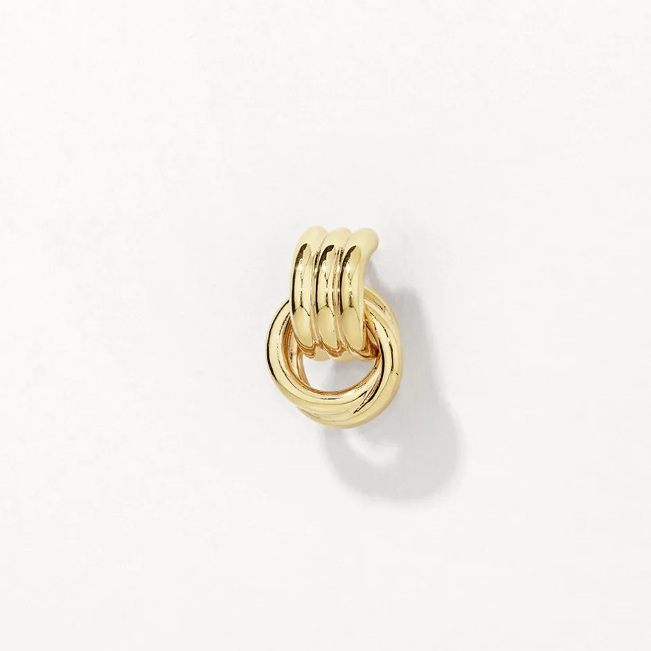 Hot Trio Knot Doorknocker Earrings in Gold 18k Fine Gold Plated | Earrings