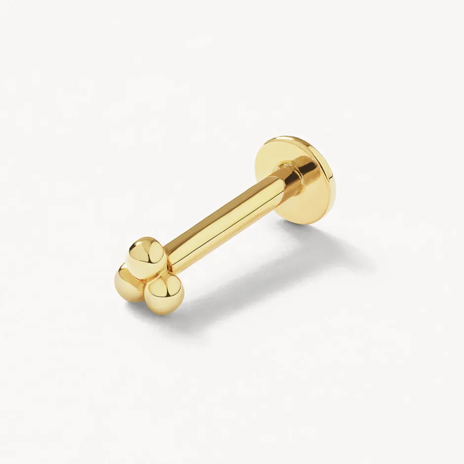 Sale Triple Ball Helix Single Stud Earring in 10k Gold 10k Gold | Earrings