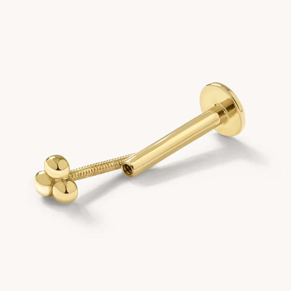 Sale Triple Ball Helix Single Stud Earring in 10k Gold 10k Gold | Earrings