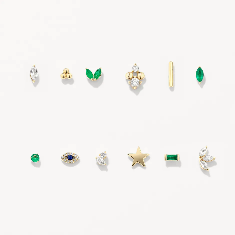 Sale Triple Ball Helix Single Stud Earring in 10k Gold 10k Gold | Earrings