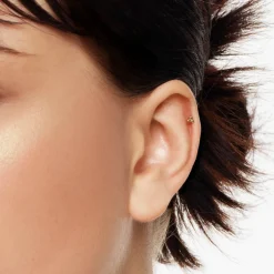 Sale Triple Ball Helix Single Stud Earring in 10k Gold 10k Gold | Earrings