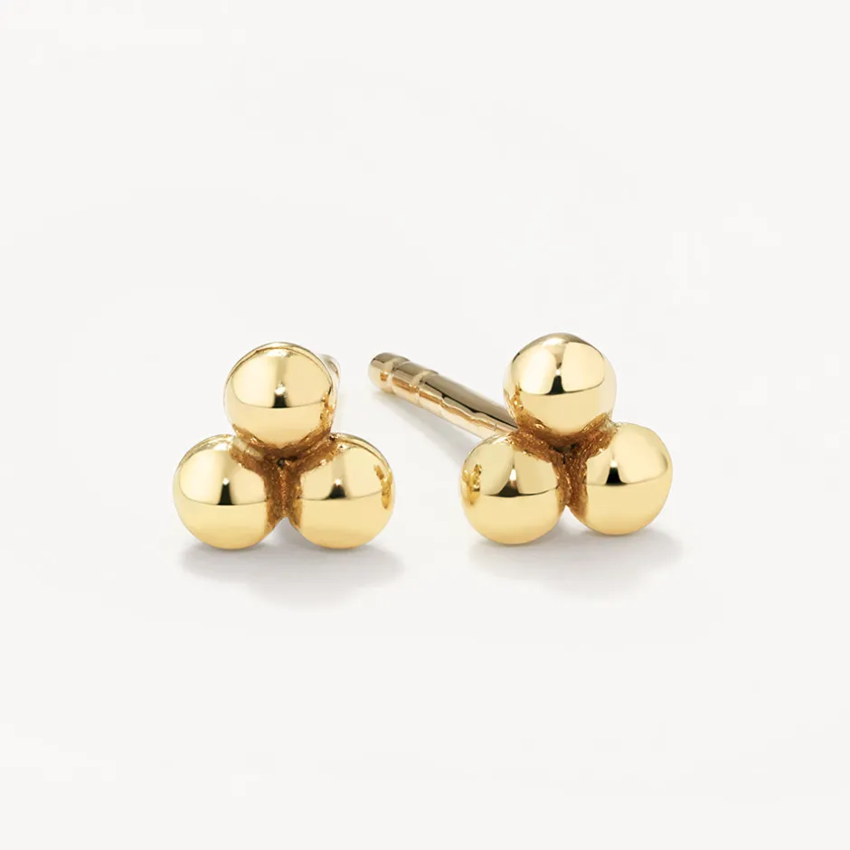 Best Triple Ball Stud Earrings in 10k Gold 10k Gold | Earrings