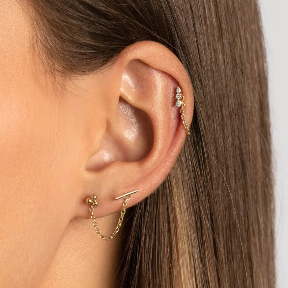 Best Triple Ball Stud Earrings in 10k Gold 10k Gold | Earrings