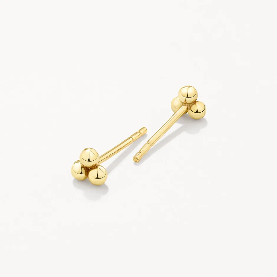 Best Triple Ball Stud Earrings in 10k Gold 10k Gold | Earrings