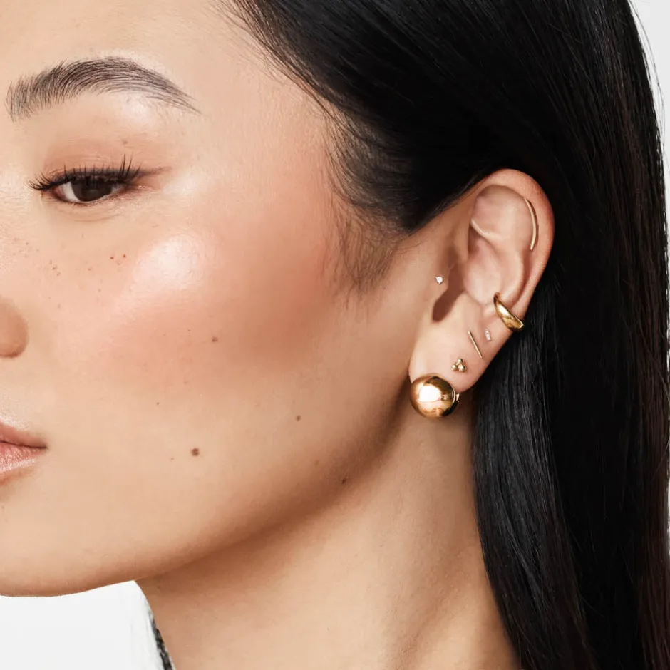 Best Triple Ball Stud Earrings in 10k Gold 10k Gold | Earrings