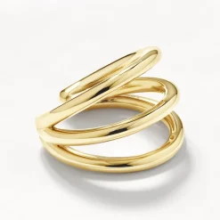 Discount Triple Band Single Ear Cuff in Gold 18k Fine Gold Plated | Earrings