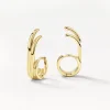 New Triple  Lobe Cuff Huggie Earring in Gold 18k Fine Gold Plated | Earrings