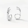 Hot Triple Lobe Cuff Huggie Earring in Silver 925 Sterling Silver | Earrings
