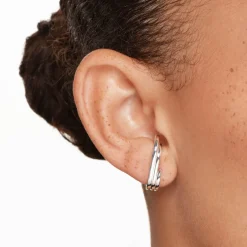 Hot Triple Lobe Cuff Huggie Earring in Silver 925 Sterling Silver | Earrings