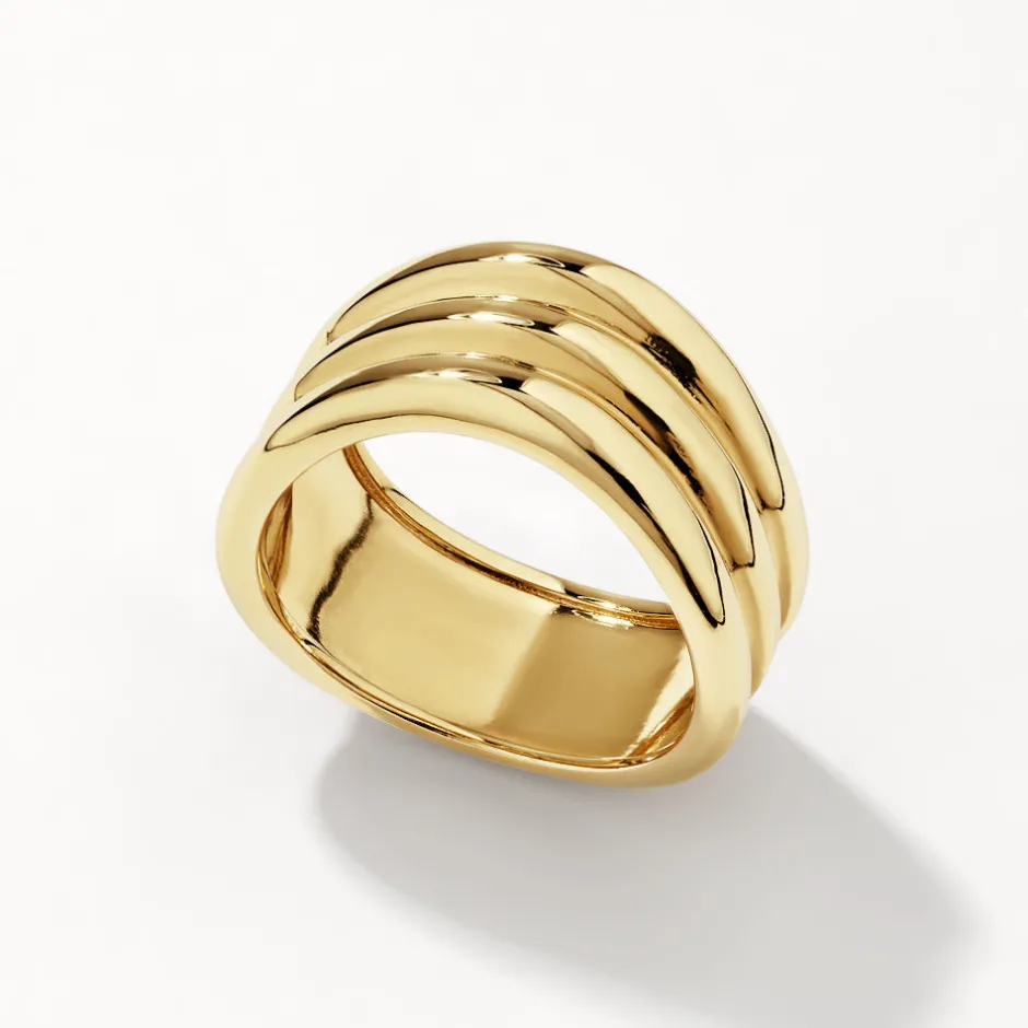 Best Triple Wave Ring in Gold 18k Fine Gold Plated | Rings