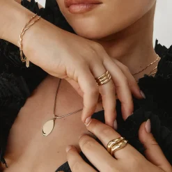 Best Triple Wave Ring in Gold 18k Fine Gold Plated | Rings