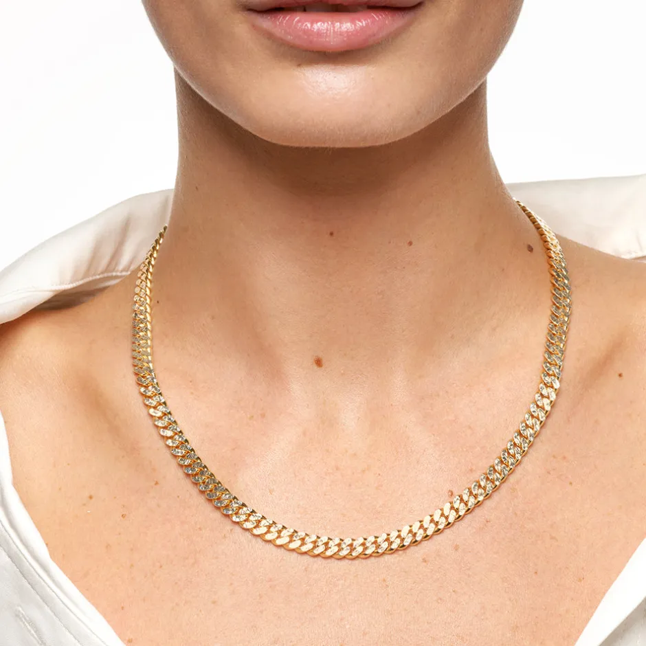 Best Two Tone Cuban Chain Necklace in Gold 18k Fine Gold Plated | Necklaces & Pendants