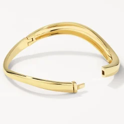 Clearance Wave Dome Bangle in Gold 18k Fine Gold Plated | Bracelets & Bangles