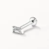 Fashion White Sapphire Baguette Helix Single Stud Earring in Silver Birthstone Jewellery | Natural Gemstones