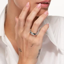 Best White Topaz Baguette Curve Pinky Ring in Silver Under $150 | Natural Gemstones