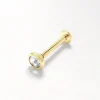 Sale White Topaz Bezel Helix Single Stud in 10k Gold Earrings | Studs