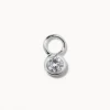 Online White Topaz Circle Charm in Silver Natural Gemstones | 925 Sterling Silver