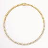 Discount White Topaz Emerald Cut Tennis Necklace in Gold Natural Gemstones | 18k Fine Gold Plated