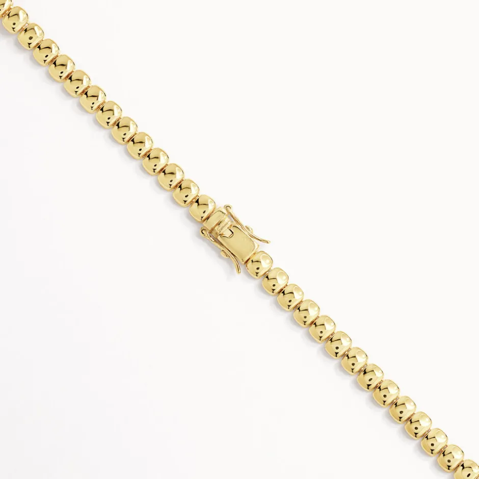 Discount White Topaz Emerald Cut Tennis Necklace in Gold Natural Gemstones | 18k Fine Gold Plated