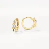 Fashion White Topaz Fancy Cut Huggies in Gold Natural Gemstones | 18k Fine Gold Plated