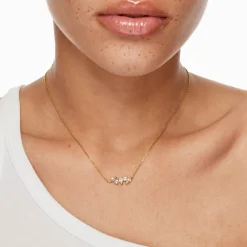 Discount White Topaz Pendant Necklace in Gold Natural Gemstones | 18k Fine Gold Plated
