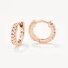 Best White Topaz Rainbow Huggie Earrings in Rose Gold Best Friend Gifts | Symbolic Jewellery