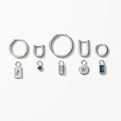 Fashion White Topaz Rectangle Charm in Silver Birthstone Jewellery | Natural Gemstones