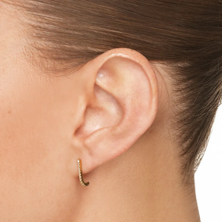 Clearance White Topaz Suspender Jacket Earrings in Gold Natural Gemstones | 18k Fine Gold Plated