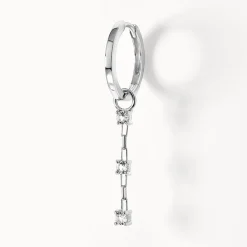 Fashion White Topaz Trio Drop Charm in Silver Natural Gemstones | 925 Sterling Silver