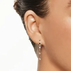 Fashion White Topaz Trio Drop Charm in Silver Natural Gemstones | 925 Sterling Silver