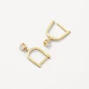 Online White Topaz U Hoop Drop Charm Huggies in Gold 18k Fine Gold Plated | Earrings
