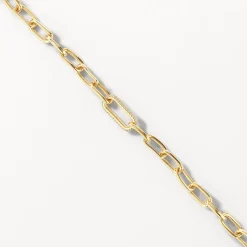 Clearance White Zircon Pave Link Paperclip Chain Bracelet in Gold Natural Gemstones | 18k Fine Gold Plated