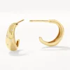 Outlet White Zircon Polka Dot Hoops in Gold Natural Gemstones | 18k Fine Gold Plated