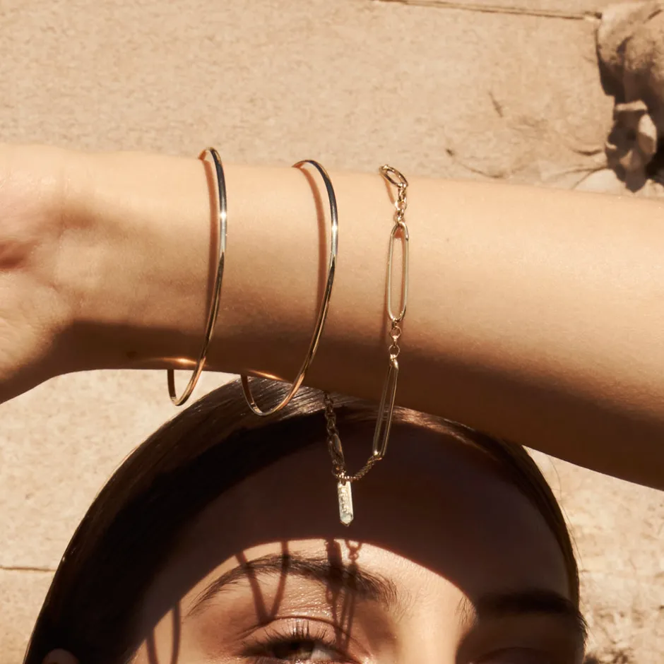 Hot Wire Paperclip Chain Bracelet in Gold 18k Fine Gold Plated | Bracelets & Bangles